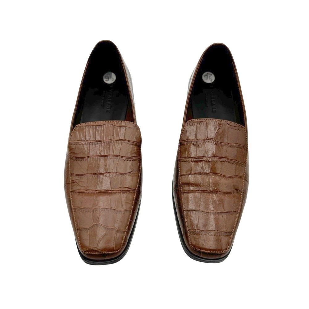 Everlane Men's Size 9.5 Croc-Embossed Leather Slip-On Loafers MADE IN ITALY